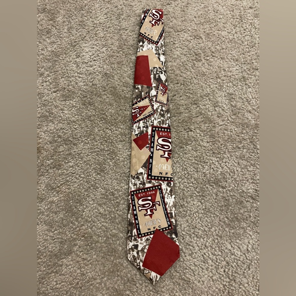 Men’s RM Style Vintage 1990s San Francisco 49ers NFL Football Silk Neck Tie